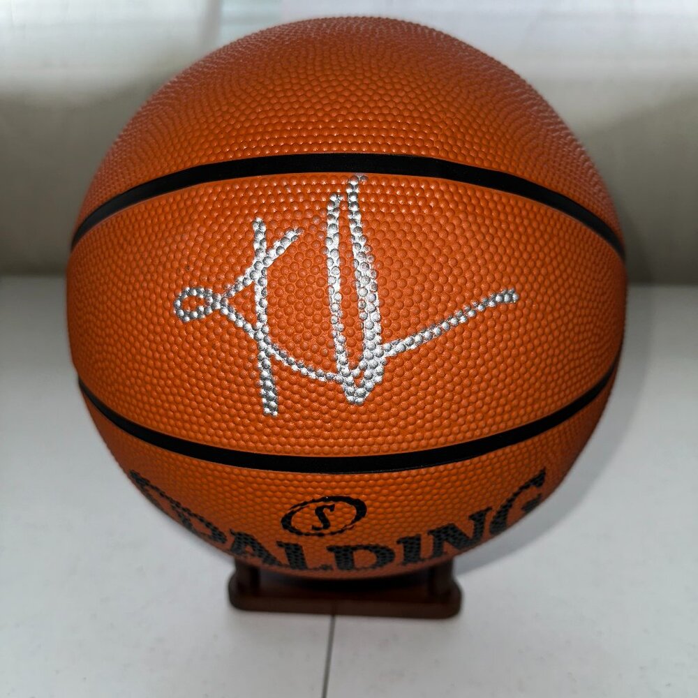 KYRIE IRVING SIGNED DALLAS MAVERICKS AUTOGRAPHED BASKETBALL W/COA NETS - 618